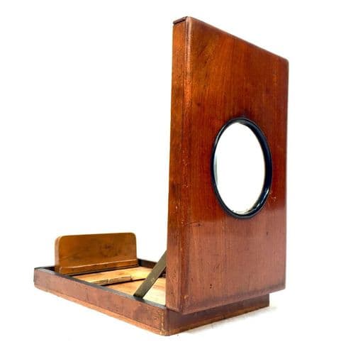Antique Wooden Graphoscope / Stereo Card Picture Viewer by E Ziegler of Paris